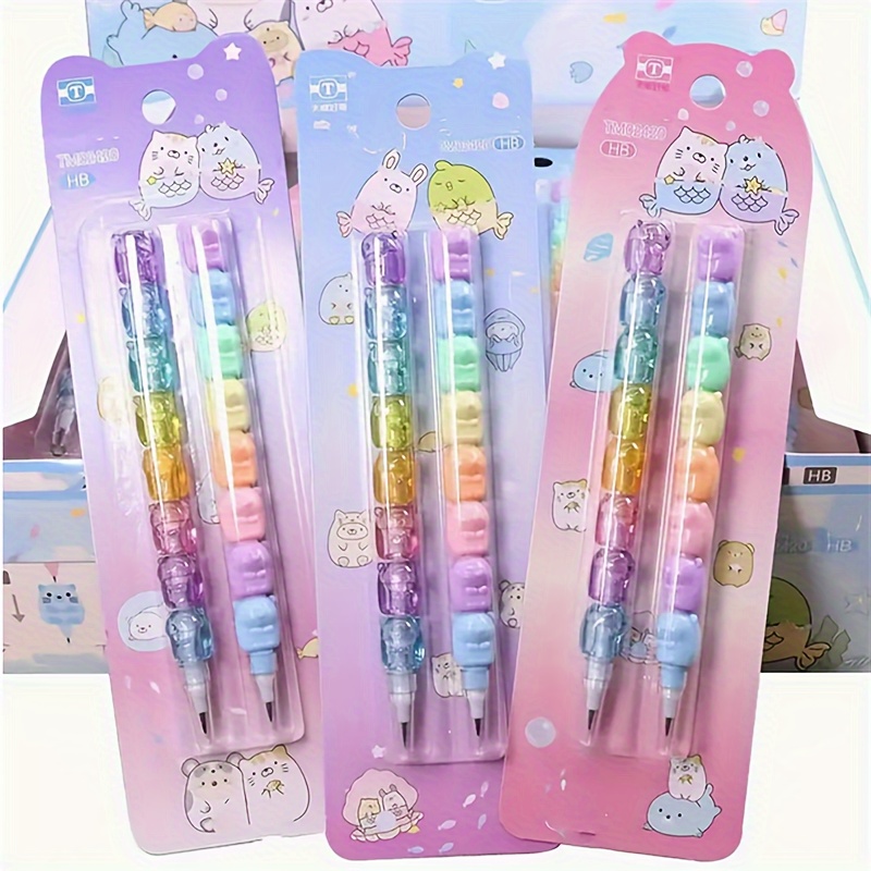 

2pcs Building Block Pencils, Creative Pencils, Multifunctional Pencils