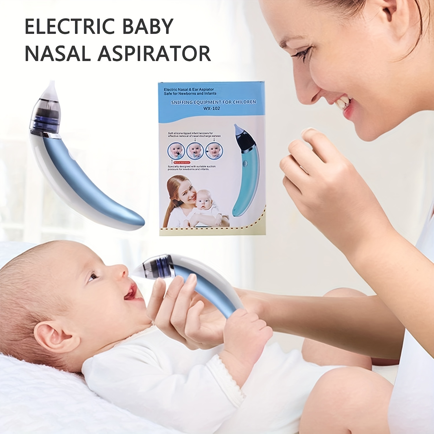 Electric Nasal Aspirator for Baby Nose Booger Sucker with 5 Levels