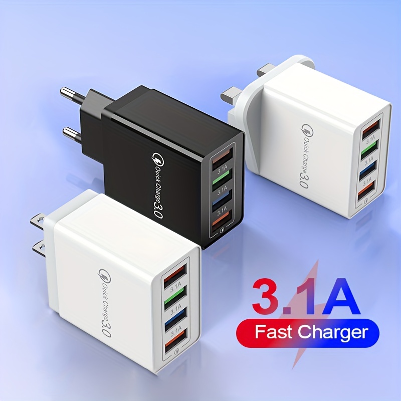 Chargeur USB Multi-port 4USB EU US UK AU 3.0 Adaptateur De