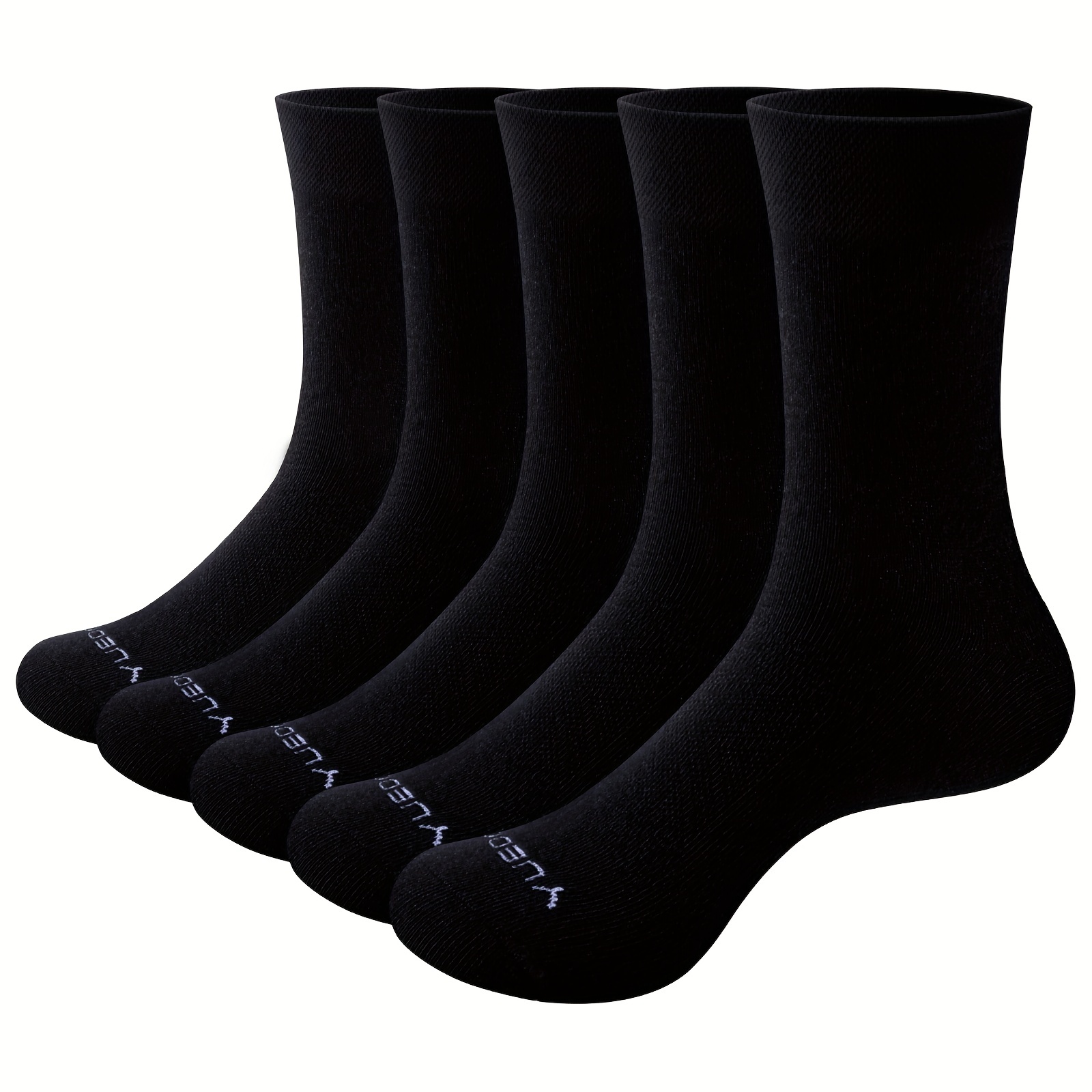 

5pairs Men's Classic Business Socks, Dress Socks, Cotton Socks, Casual Breathable Comfortable Crew Socks, Black Grey Blue Uk 6-13