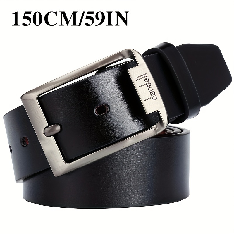 Image of Handmade Men's Belt, Casual Pin Faux Leather Belt, Classic Fashion Alloy Design, Suitable For Work, Business And Travel, 3.7 Cm Wide (with Extra Large And Extra Long Styles)