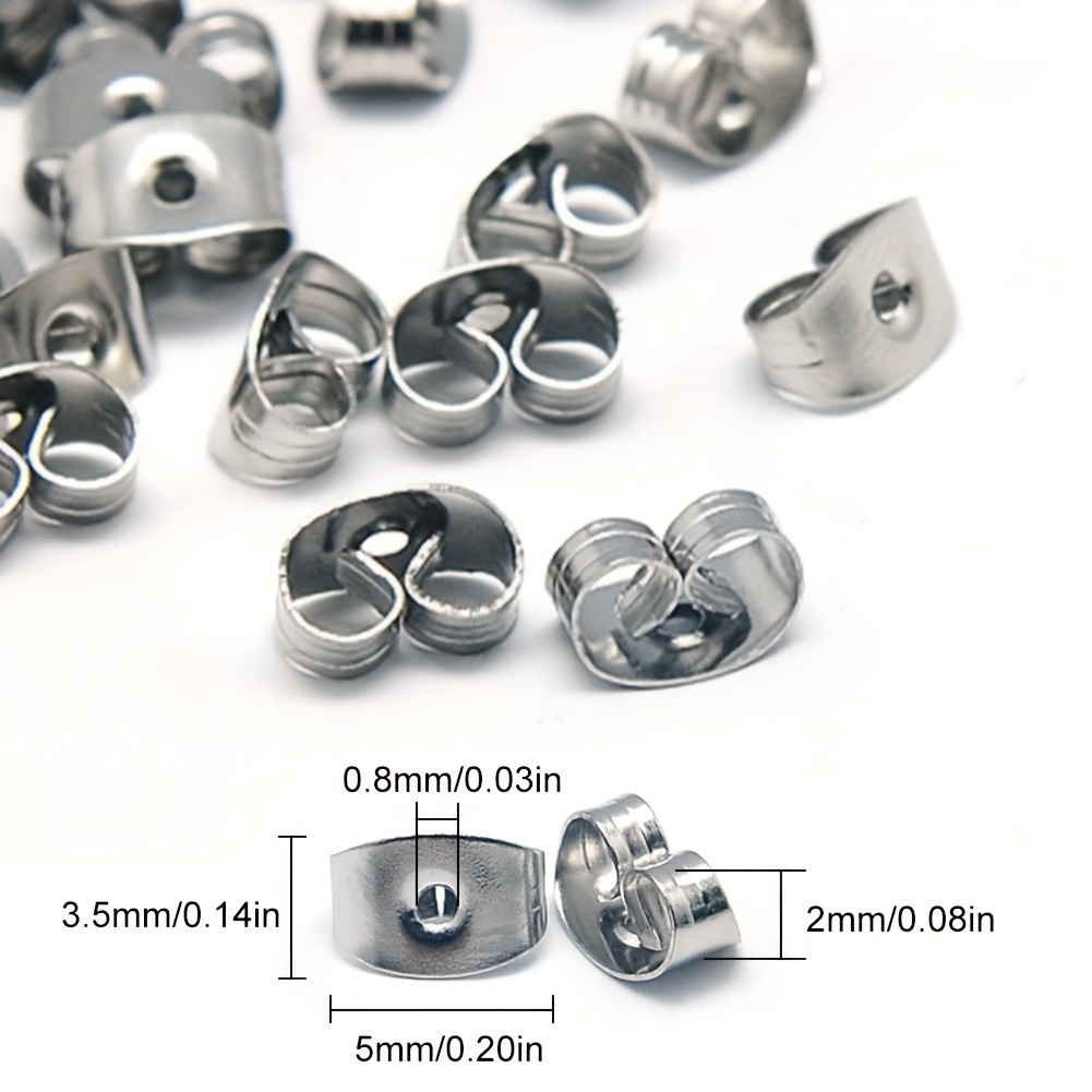 200pcs 5*6mm caps Earring Studs Backs Stopper Scrolls Ear Post Nuts  Findings DIY Blocked