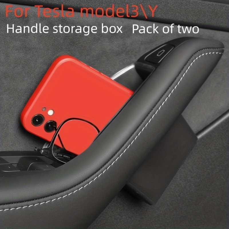 BASENOR Tesla Model Y Boîte de rangement sous siège étanche avec plateau  caché et couvercle pour accessoires de rangement 2020, 2021, 2022, 2023,  2024