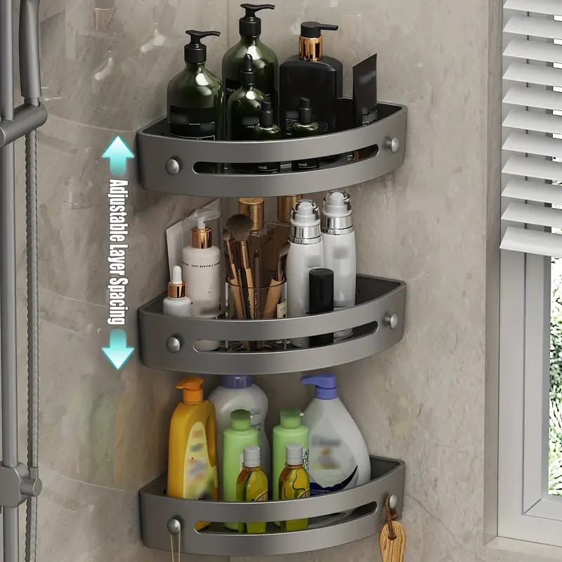 Corner Shower Caddy Adhesive Shower Corner Organizer Shelves - Temu