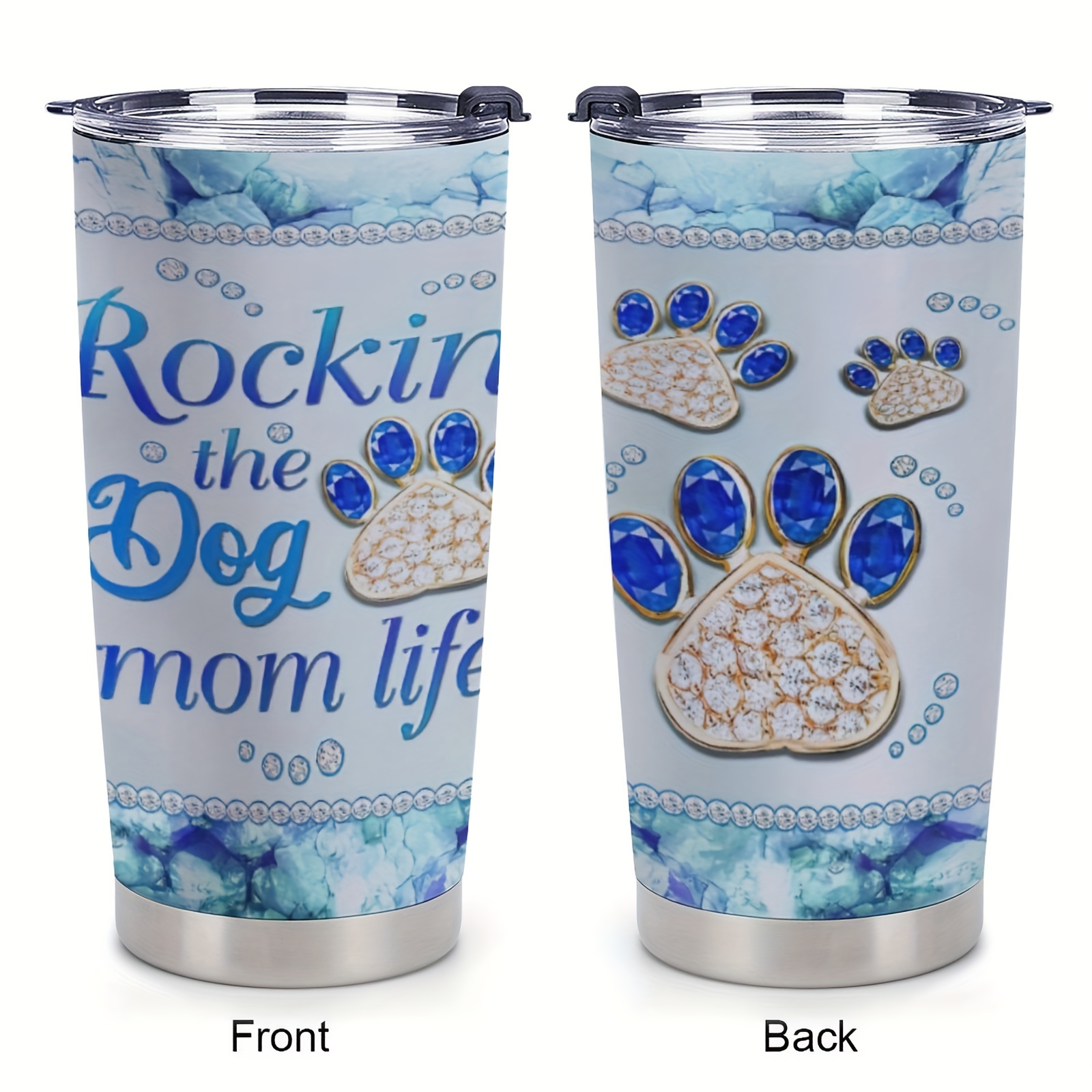 

1pc 20oz Dog Mom Gifts, Coffee Lovers Gifts, Gifts For Dog Owners, Unique Birthday Gifts Dog Mom Tumbler Cup, Insulated Travel Coffee Mug With Lid