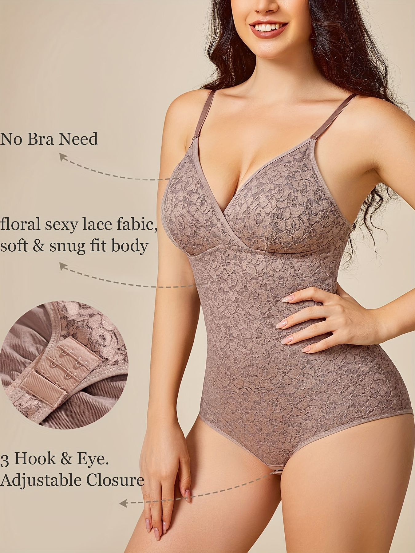 One Piece Bodysuit Lace Shapewear for Women Sexy Slimming