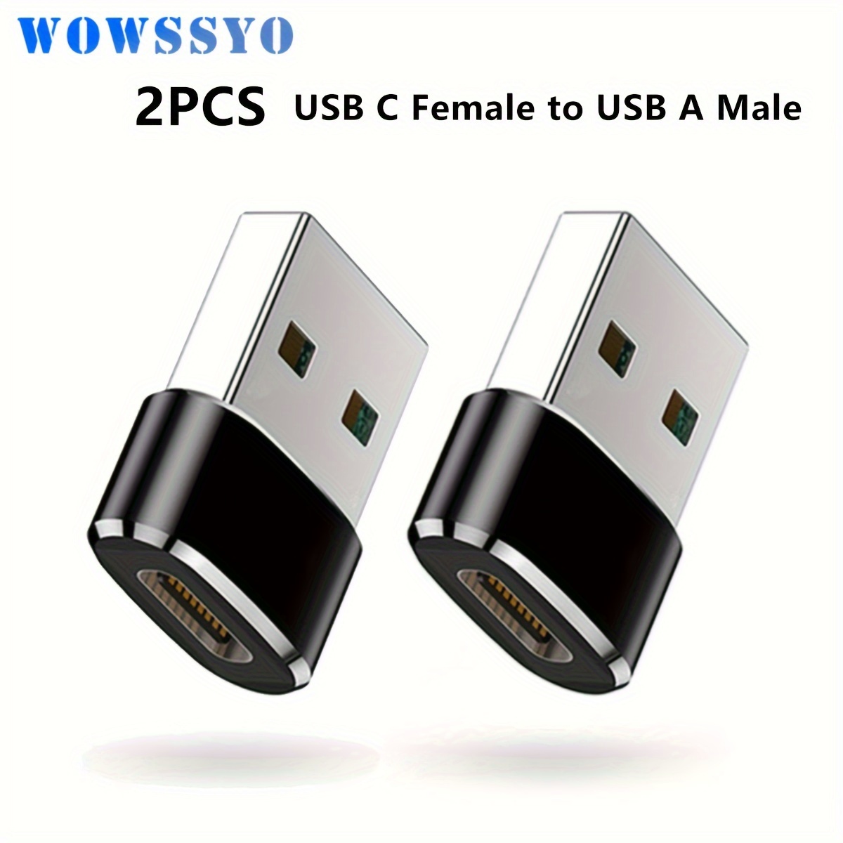 Paquete de 3 adaptadores USB a USB C USB-A a USB-C USBC Type-c hembra  Thunderbolt 2 3 USB macho conector de cargador de alimentación para Apple  iPhone