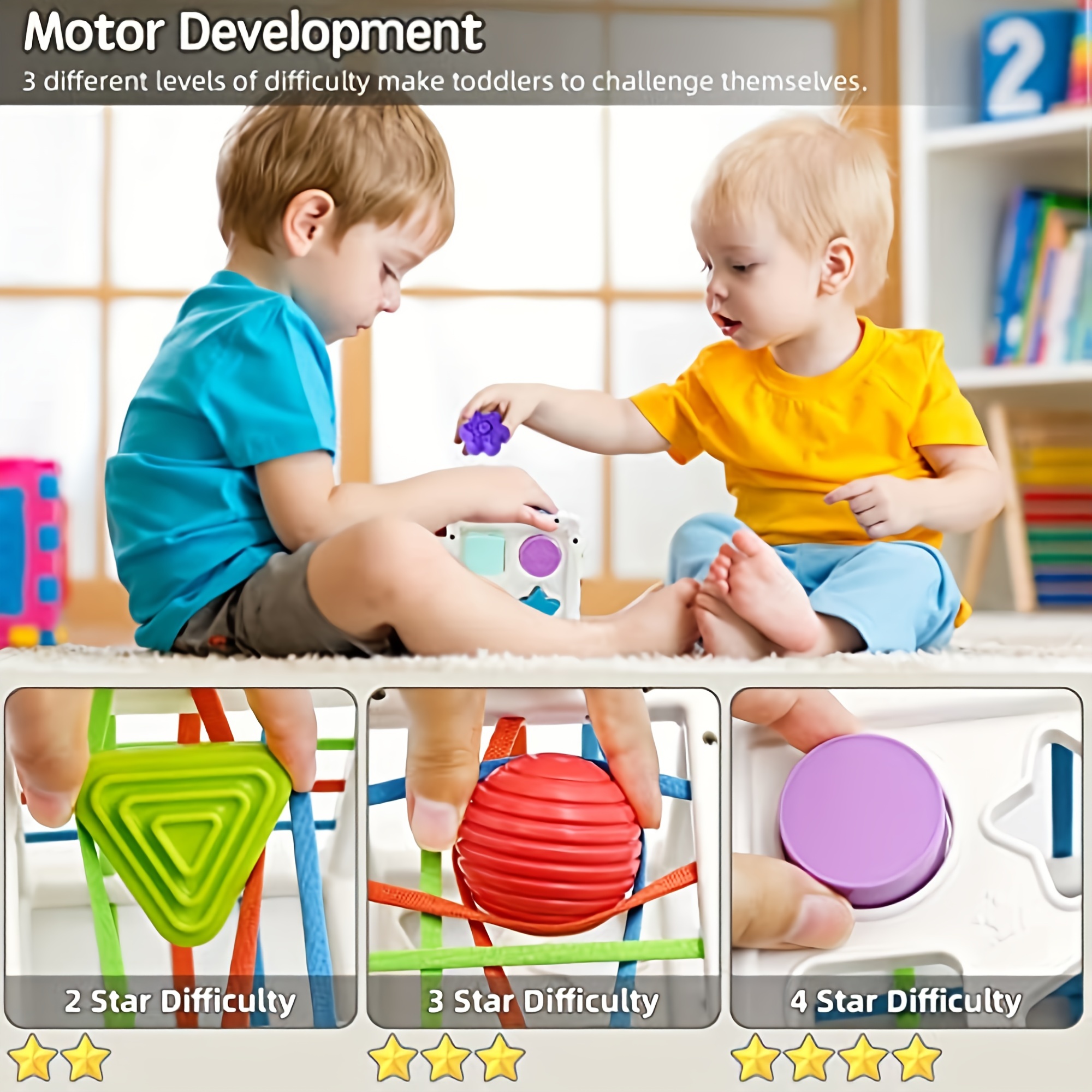 Montessori Toys for 1 2 3 Year Old Boys Girls, Sensory Toys for Toddlers 1-3,  Wo