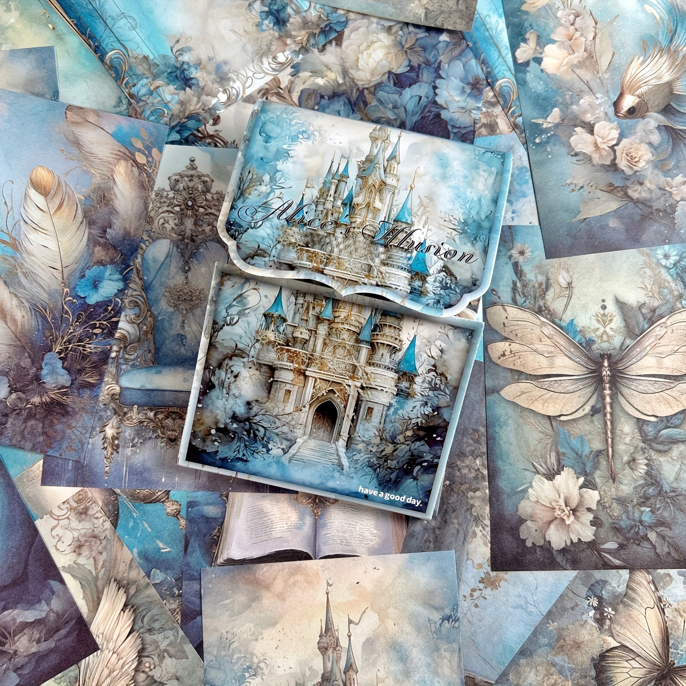 TEMU Un de 50 feuilles de papier vintage pour scrapbooking, papier à coller, décoration de collages, fond, papier d'artisanat