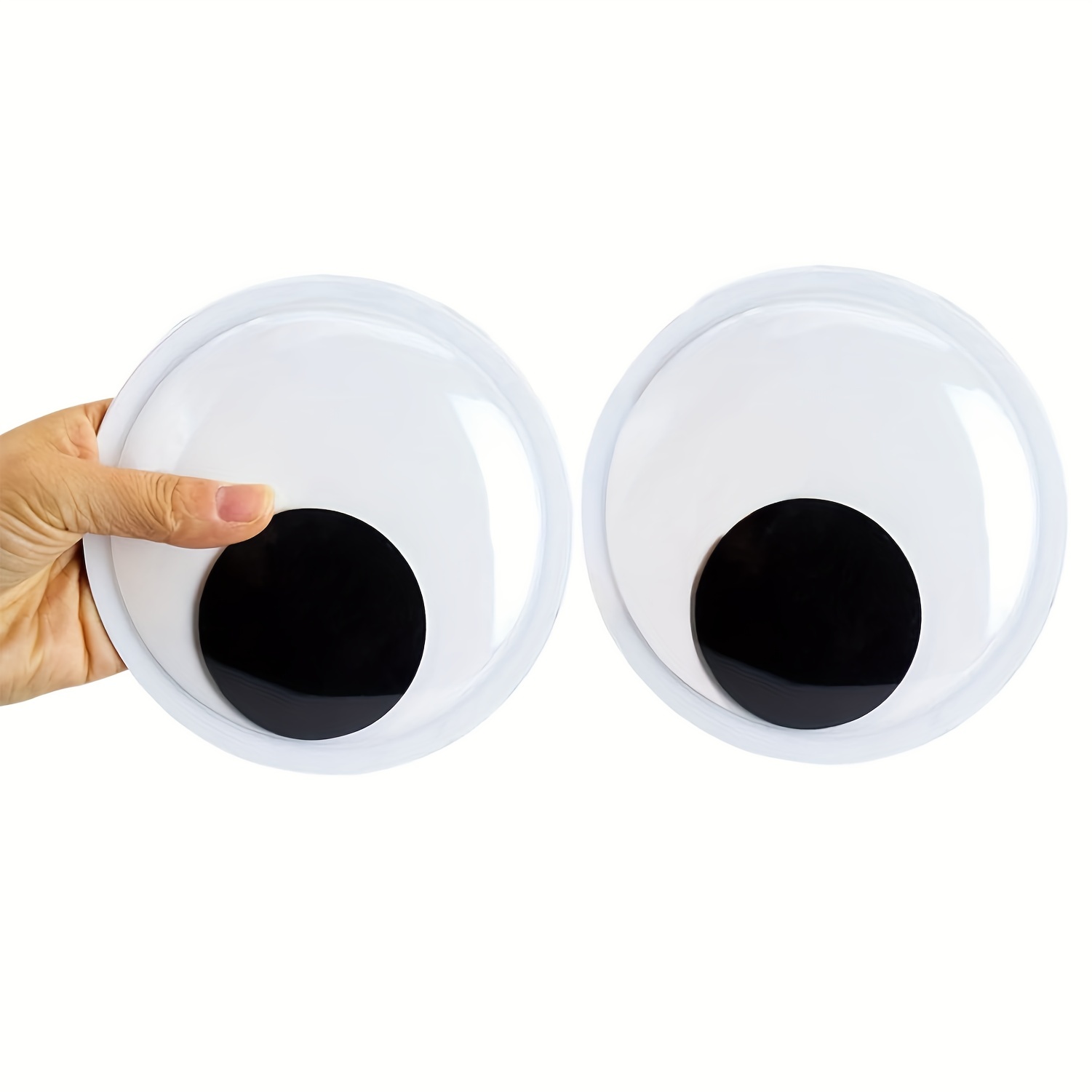 KIMOBER Ojos Googly de 2 pulgadas para manualidades, grandes ojos redondos  de plástico negro con autoadhesivo para manualidades, decoración, 50 piezas