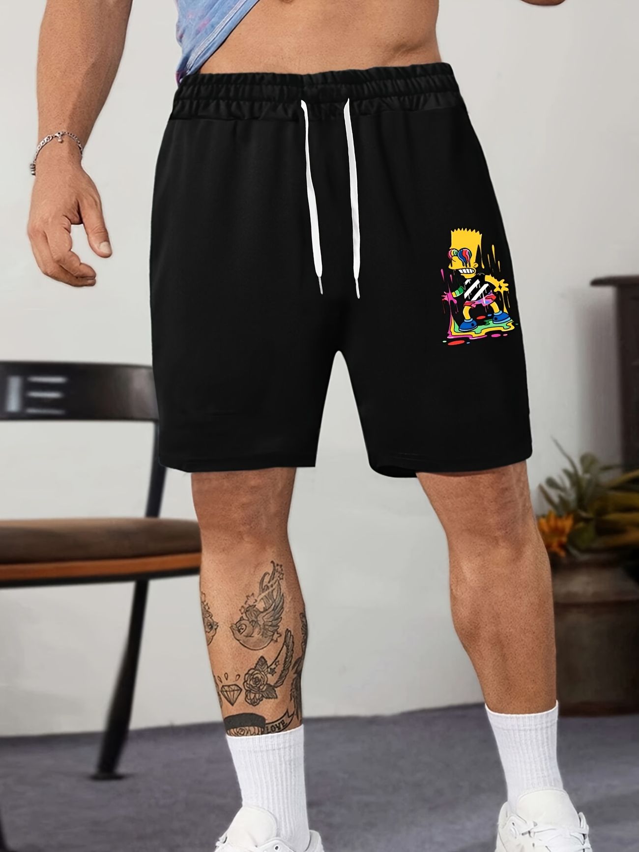 Men's Plus Size Cartoon Print Drawstring Active Shorts Oversized Elastic  Short Sports Pants For Spring Summer For Big And Tall Guys - Clothing,  Shoes & Jewelry - Temu