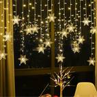 1 pack led snowflake curtain lamp usb powered christmas festival lights 8 mode for parties bedroom adornment kitchen window atmosphere string lights