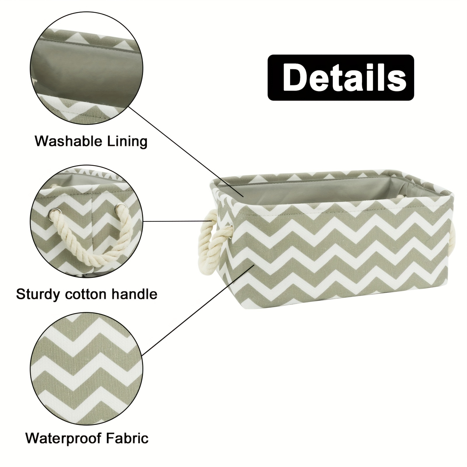 Fabric Print Storage Bins with Handles