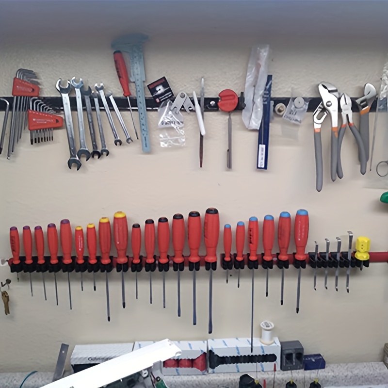 Organizador de destornilladores de montaje en pared, soporte de alicates,  estante de martillo, 3 piezas de acero aleado organizador de almacenamiento
