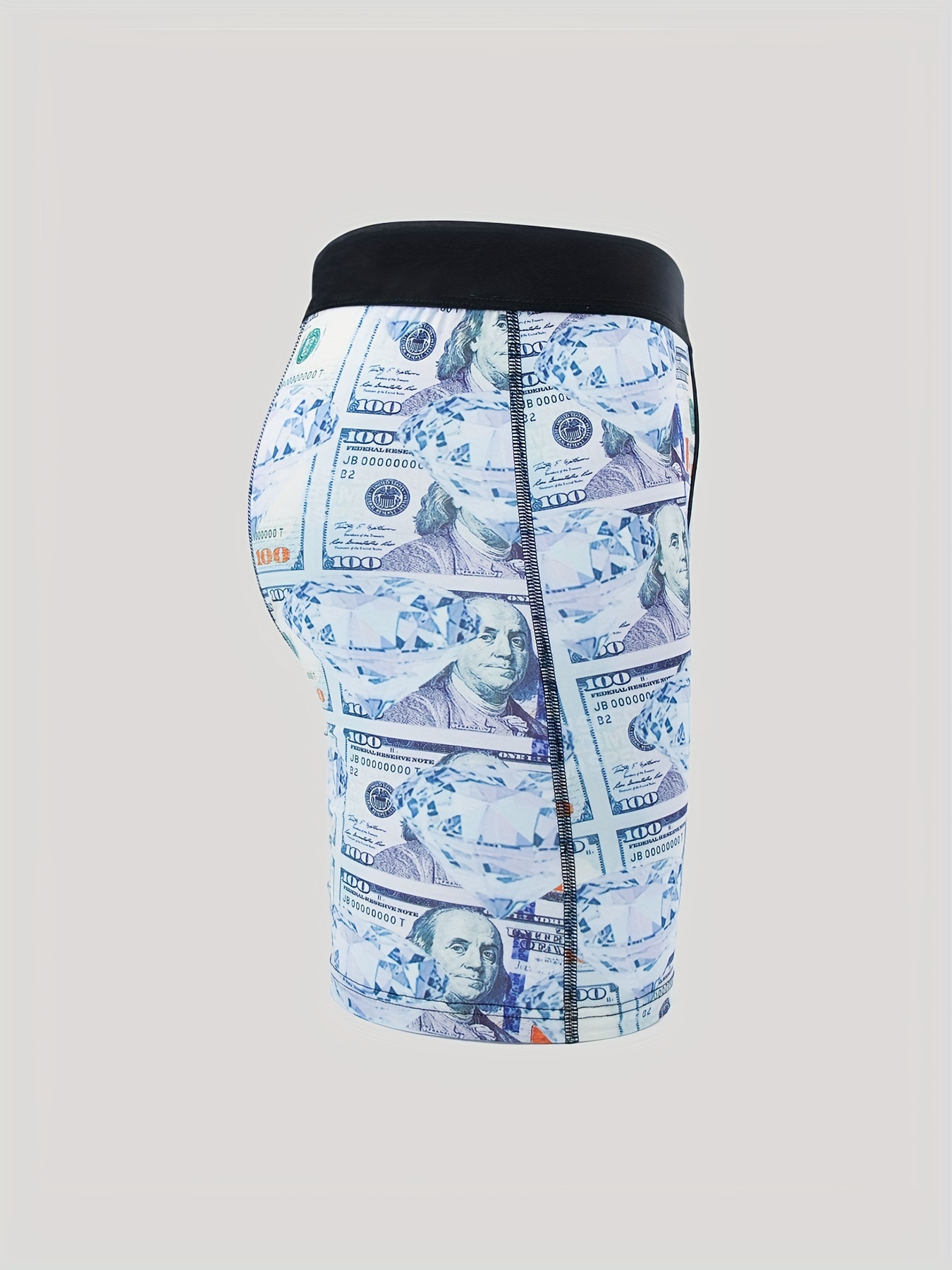 Men's Dollar Print Long Boxers Briefs Shorts Antibacterial - Temu