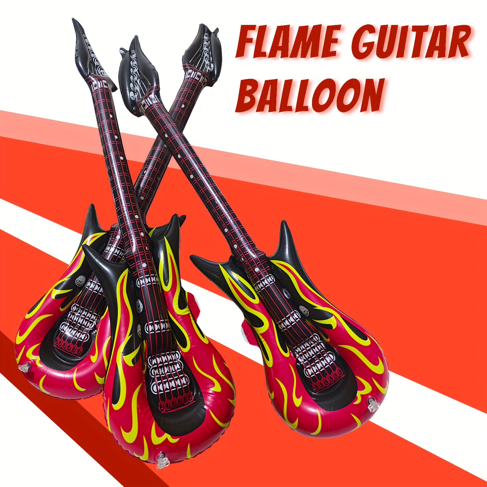 JEFFOUOO Lot de 8 accessoires gonflables pour fête - Guitare gonfla