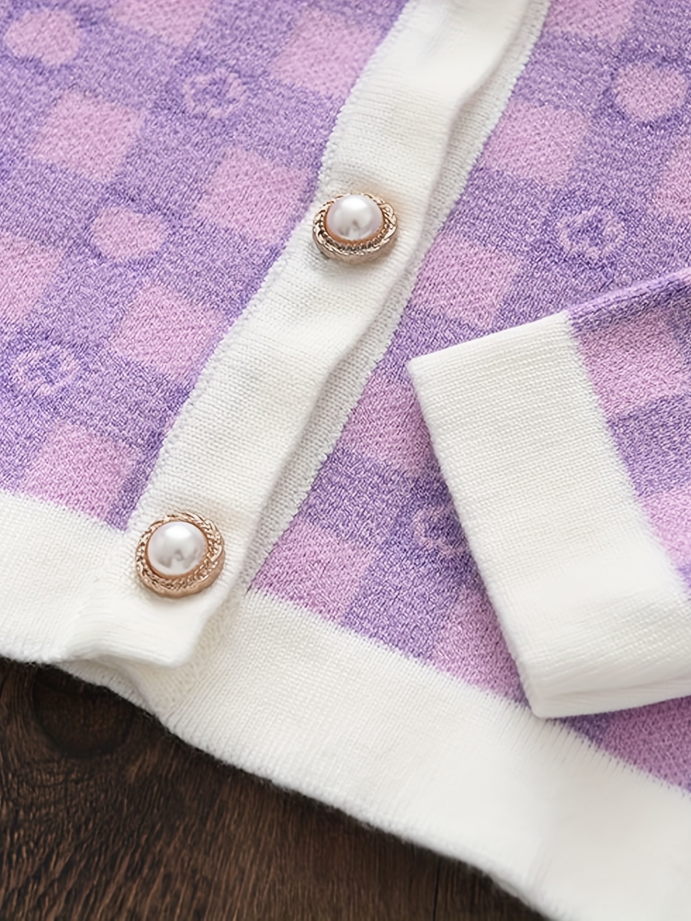 Toddler Girl's Cable Knit 2pcs Plaid Pattern Cardigan & Bowknot Decor Skirt Set