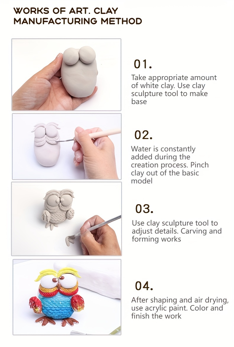 Natural Air-Dry Clay 10Lbs with 33 Pcs Pottery Tools Clay Sculpting Tool  Set, Al
