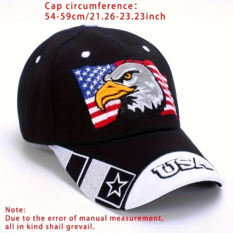 Eagle Embroidered Baseball Cap Unisex Adjustable Dad Hat Patriotic Cap
