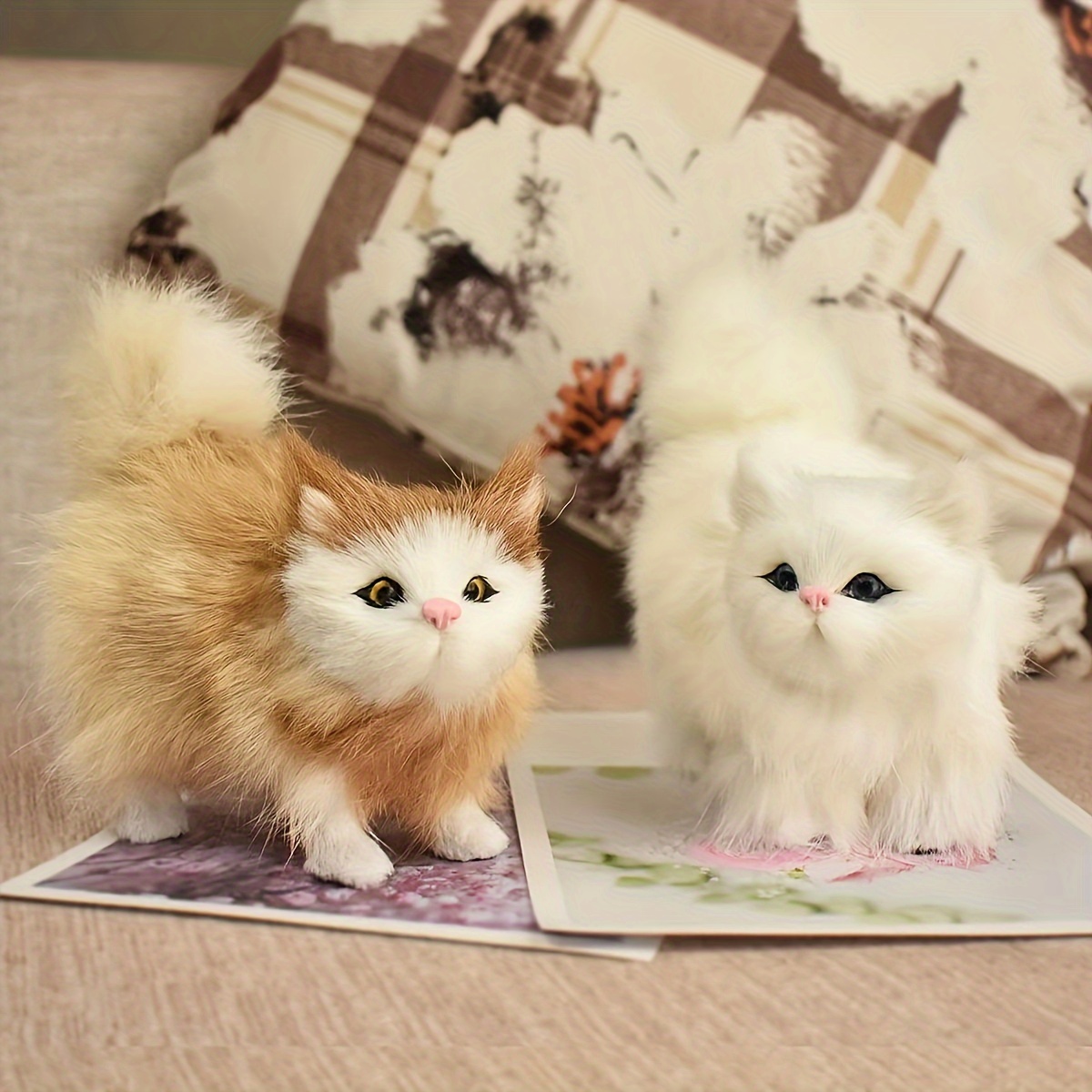 Acheter Jouets en peluche de chat de Simulation mignon, 1 pièce, modèle de  chaton en peluche doux, faux chat, animaux réalistes pour enfants, cadeau  d'anniversaire pour filles