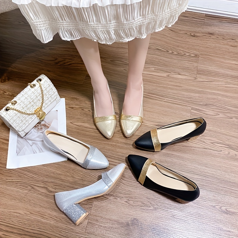 Gold evening on sale shoes mid heel