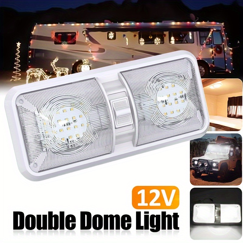 Brighten Rv Led Ceiling Double Dome Light Fixture / Switch - Temu