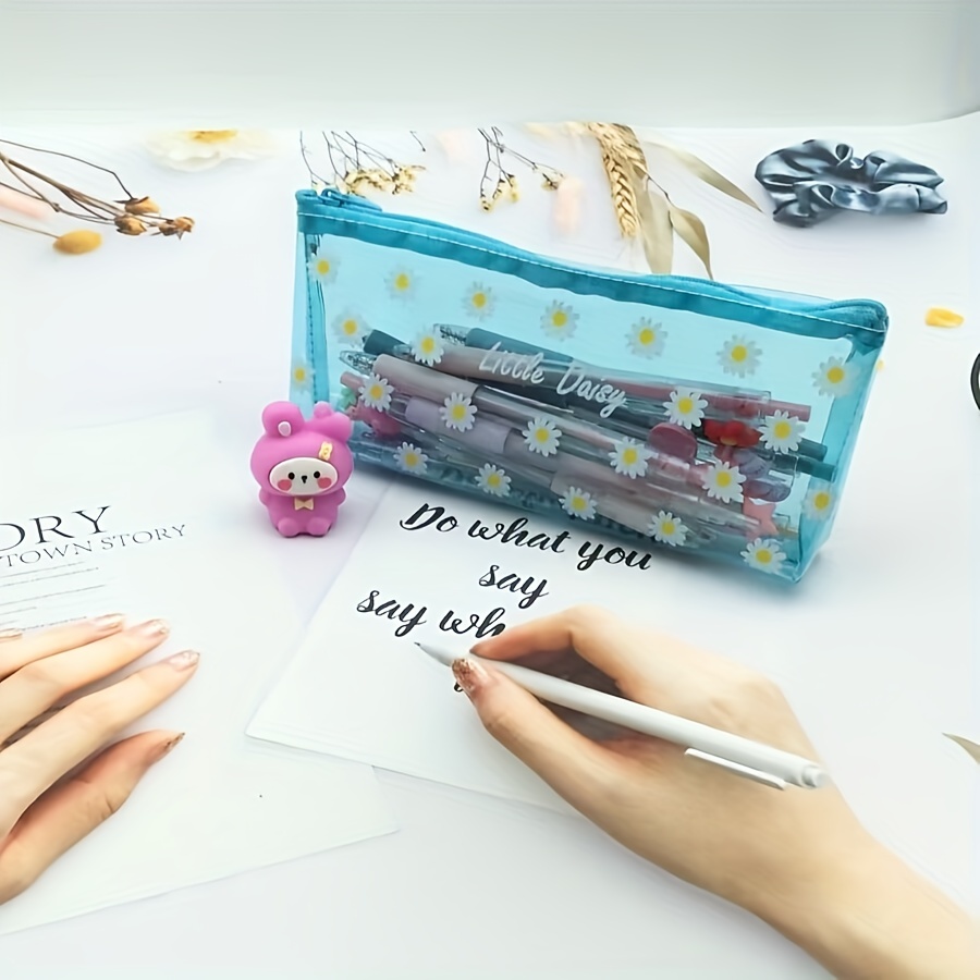 A Pencil Case Student Cute Pencil Case Small Daisy Pencil - Temu