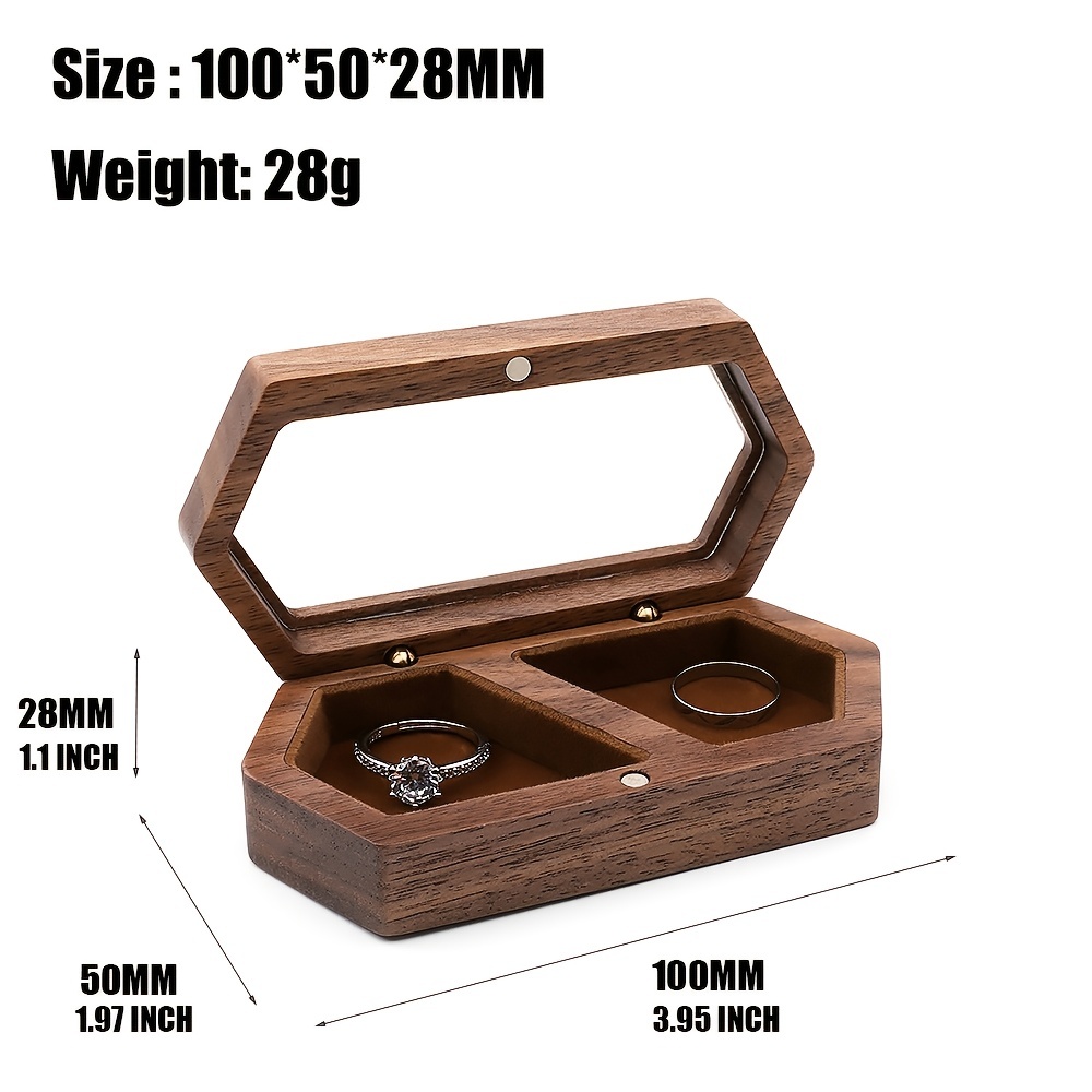 Wooden Ring Box for Two Rings