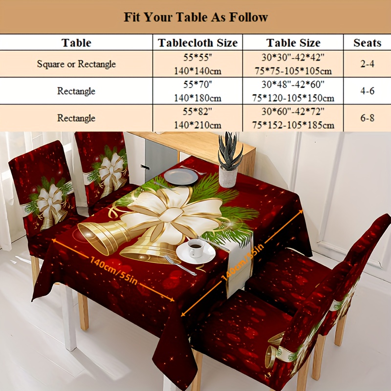 Christmas Tablecloth Dining Chair Cover Christmas Table Temu