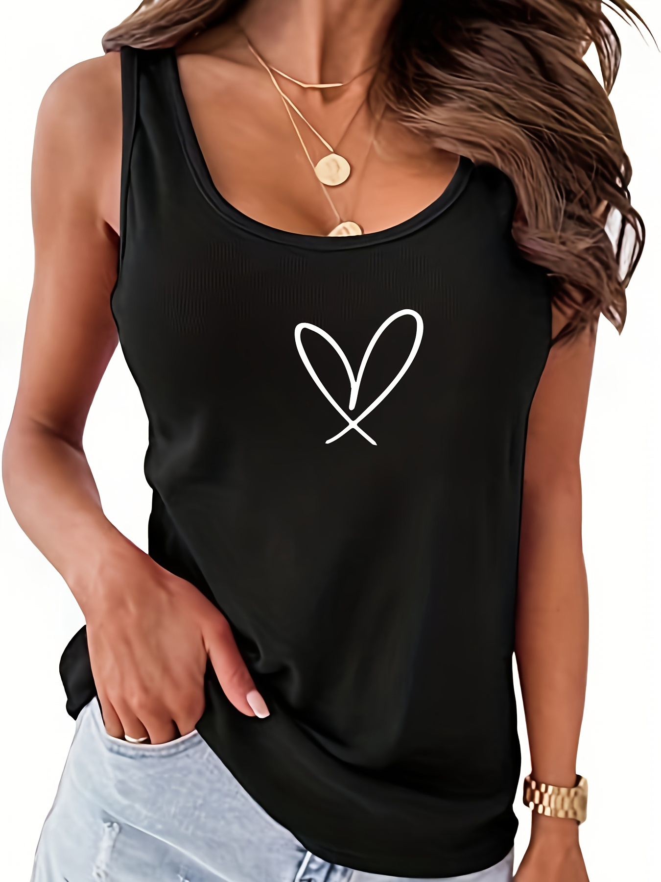 Tobrief Womens Summer Spaghetti Strap Tank Tops Casual Sleeveless Shirts  Cami Top, Black/Dark Gray, XL price in UAE,  UAE