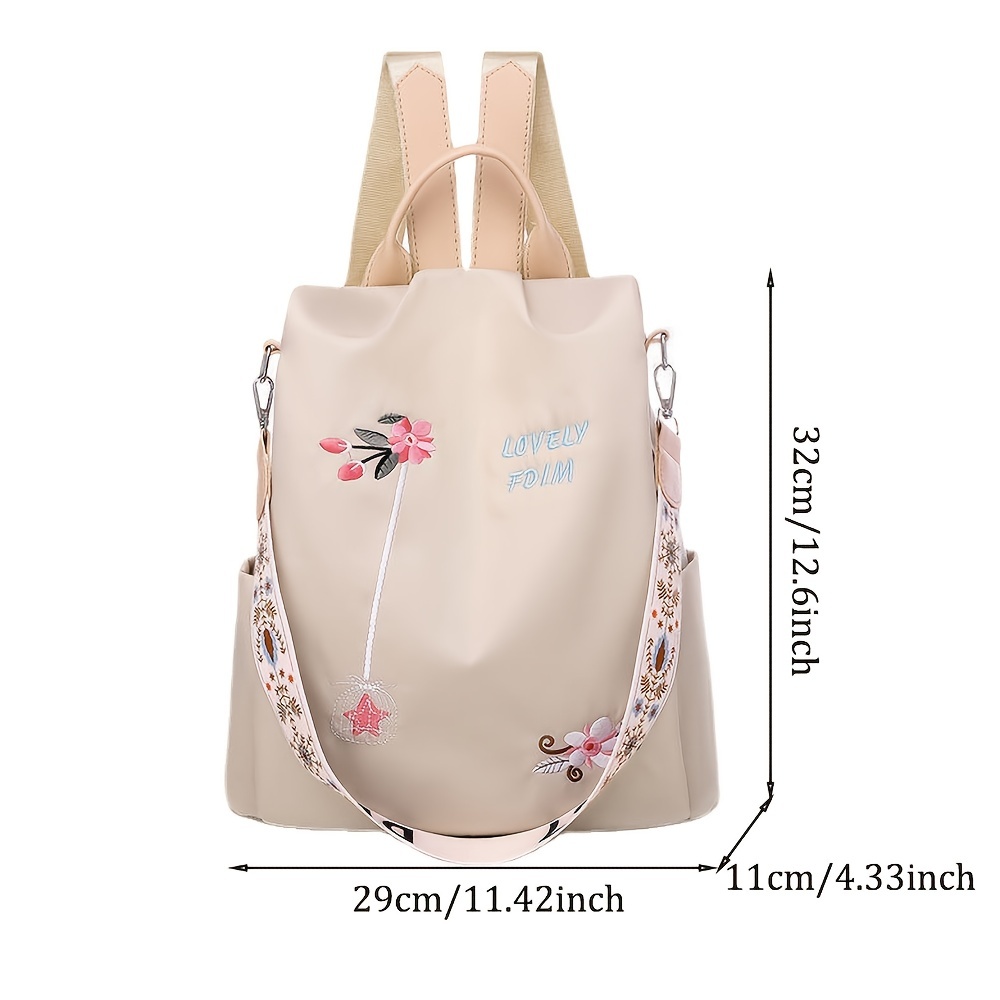 Flower Multiple Style Canvas Backpack Shoulder Bag for Women 