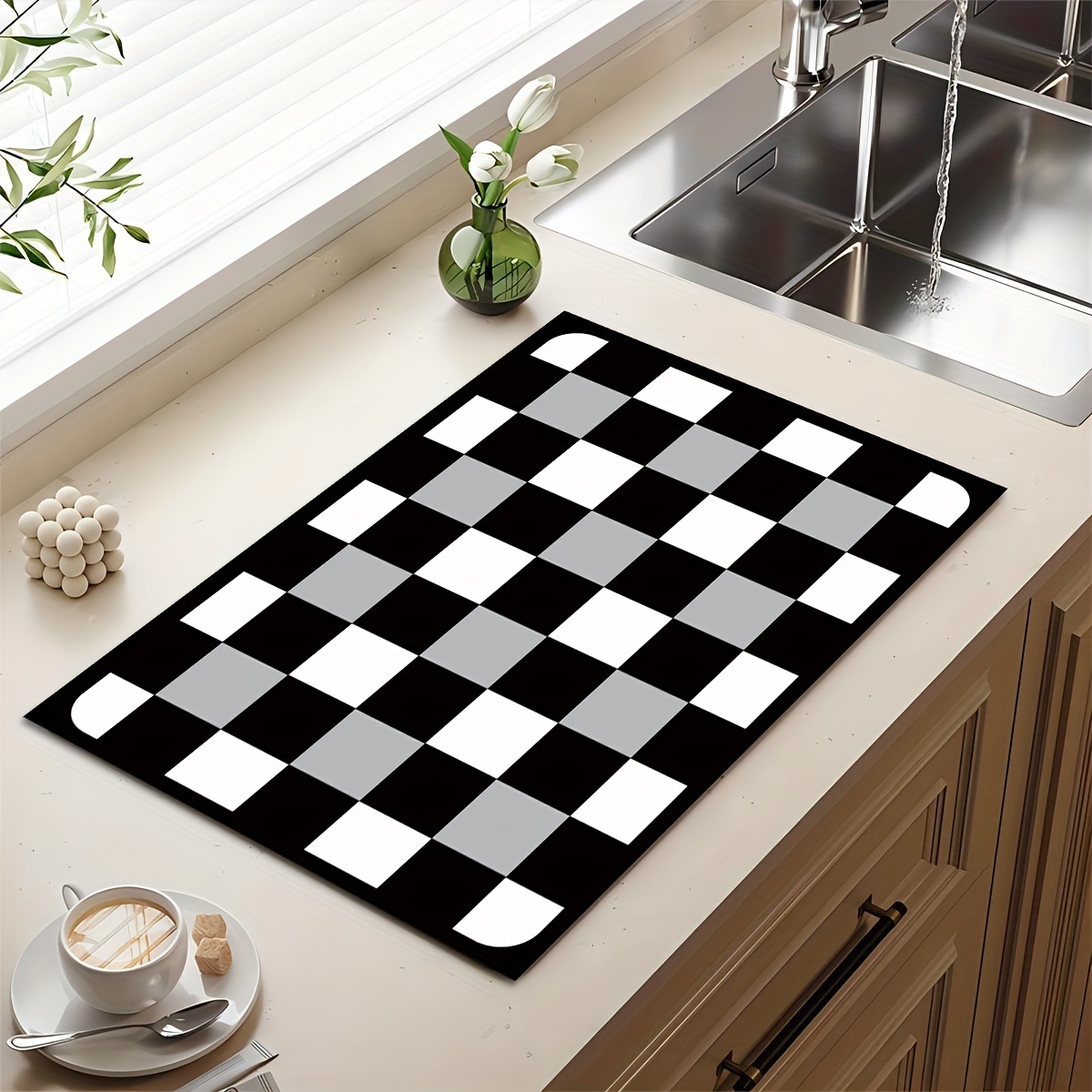Silicone Drying Mat Moisture-proof Absorbent Pad Flower Pattern