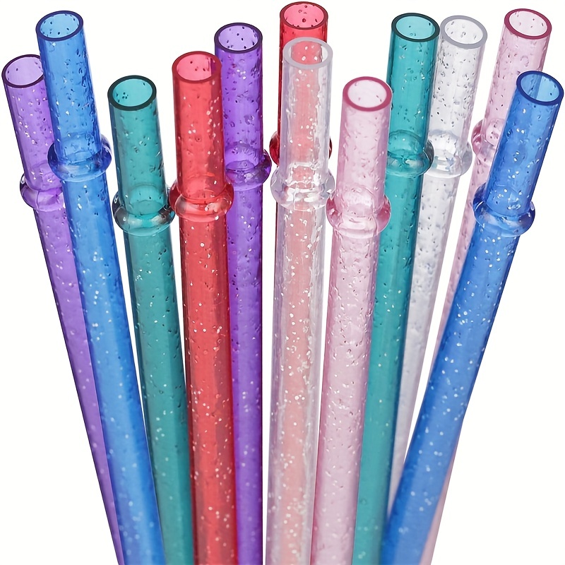 Reusable 9 Inch Pink Straws With Rings BPA Free Free 