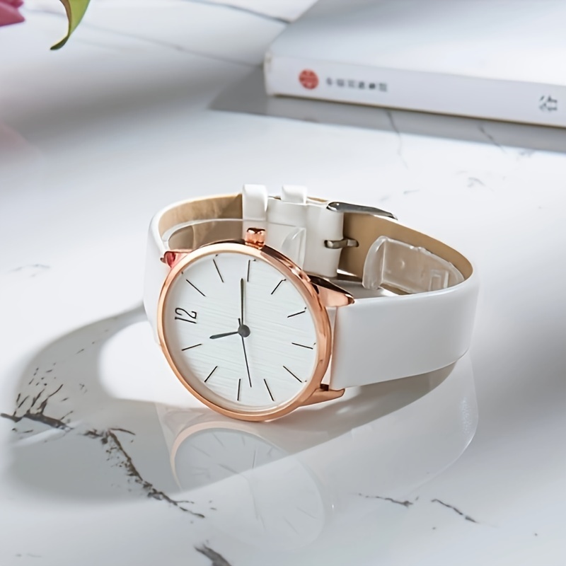 カジュアル 木目調 ファッション クォーツ 腕時計 アナログ PU レザー 腕時計 女性用 日常使い - Temu Japan