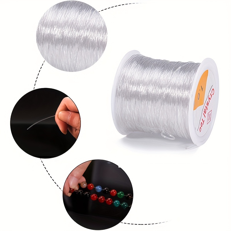 Stretchy String for Bracelets, Clear Elastic Cord Jewelry Bead Bracelet String with 2 Pcs Beading for Beads, Bracelets 1.5mm 55m, Women's