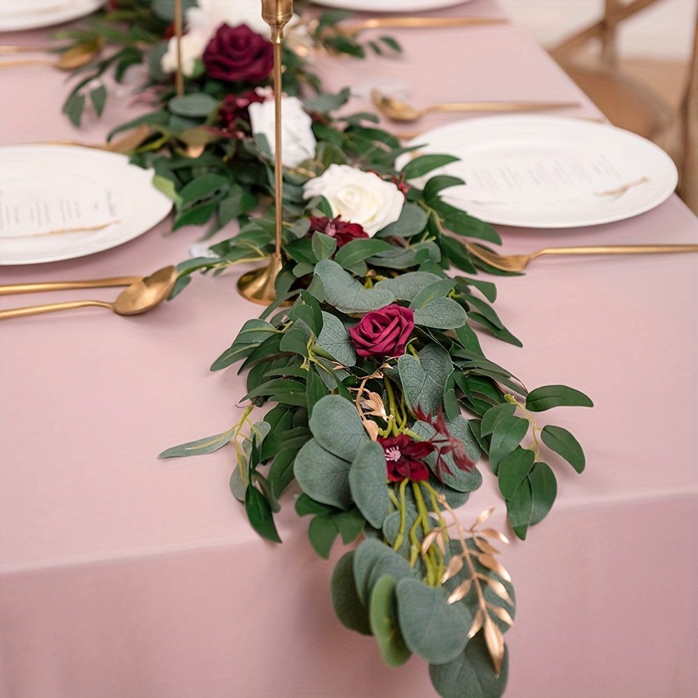 Artificial Eucalyptus Garland with Willow Leaves Fake Greenery