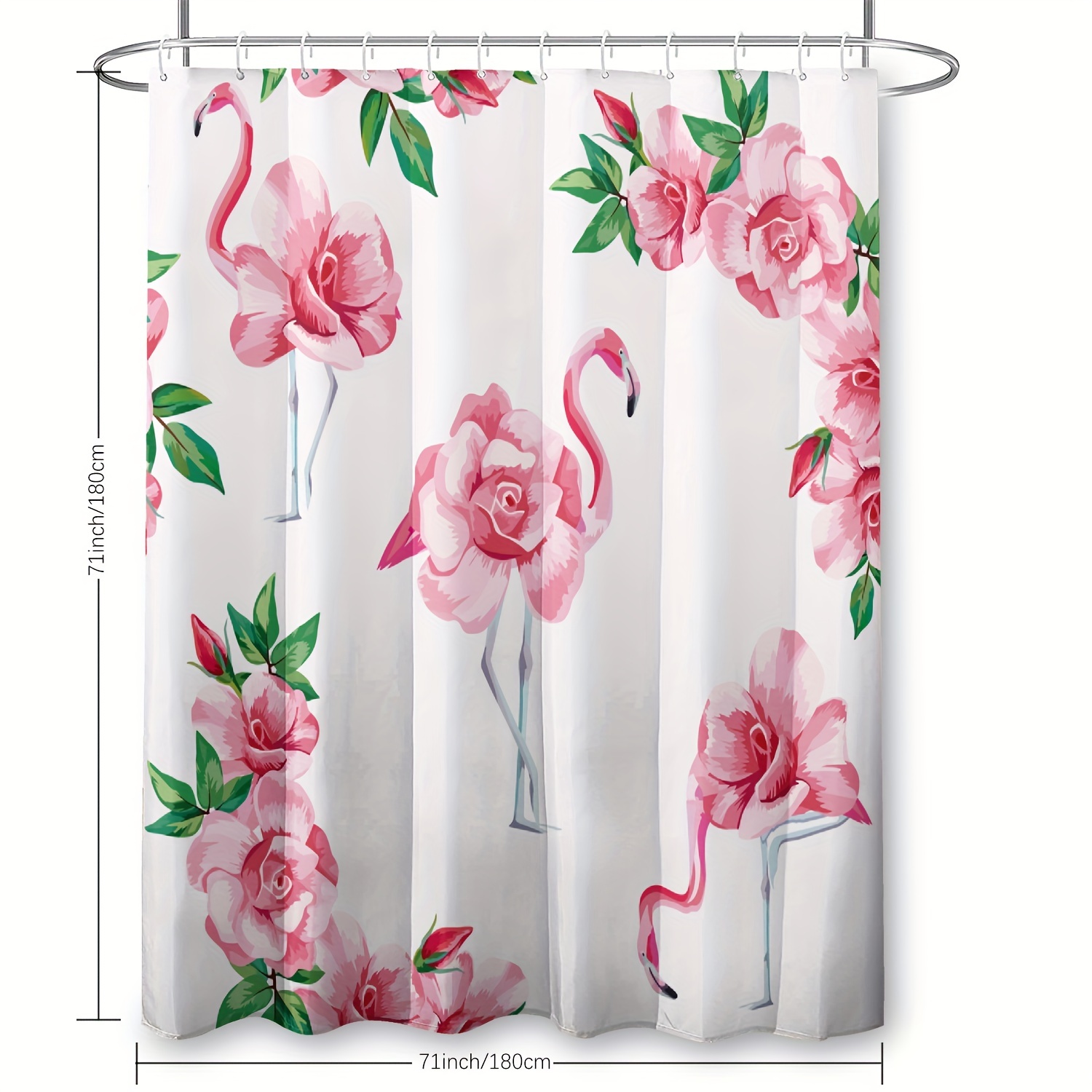 Unicorn Graffiti Shower Curtain Plastic Hooks Floral - Temu
