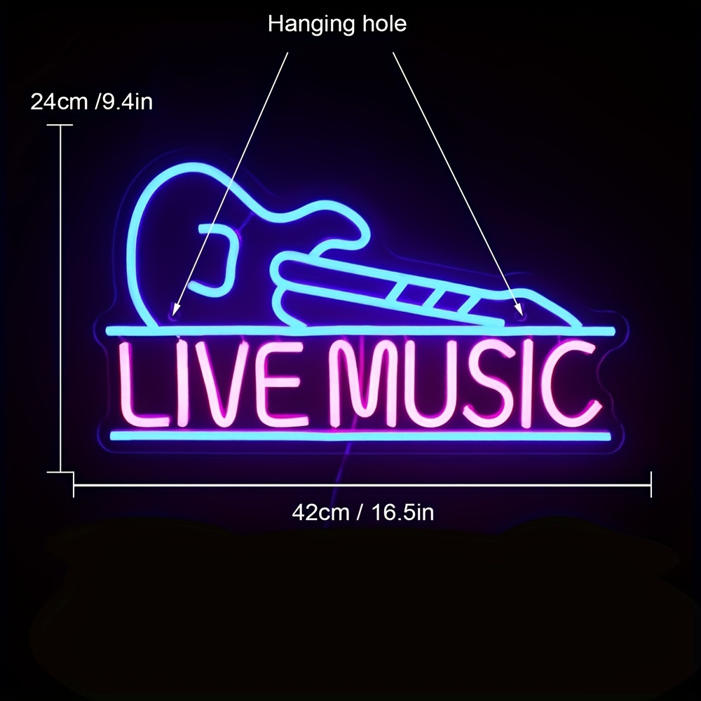 1 Stück Live musik leuchtreklame Blau rosa Musik led neon - Temu Austria