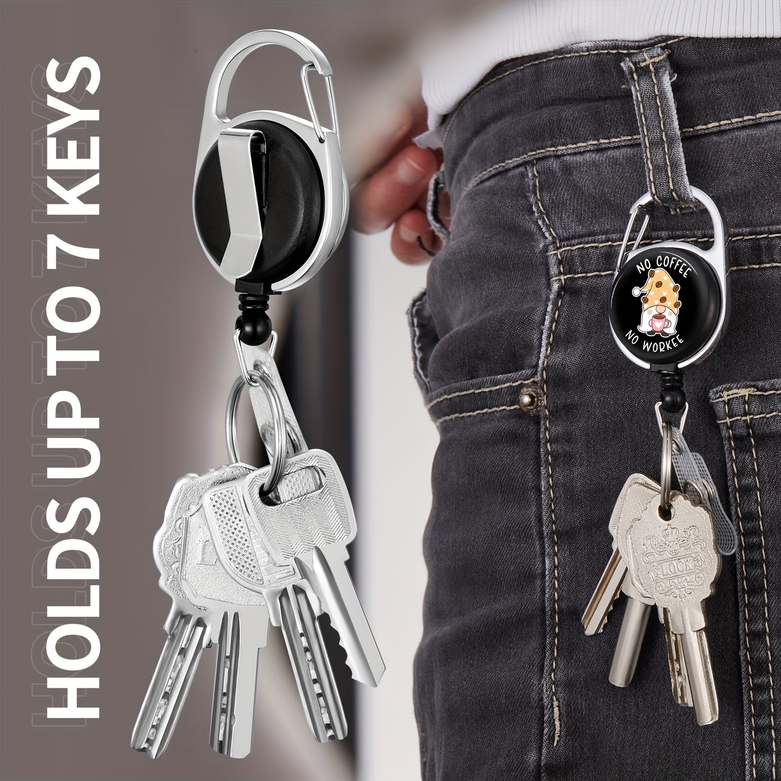  Badge Reels Holder Retractable Keychain Heavy Duty