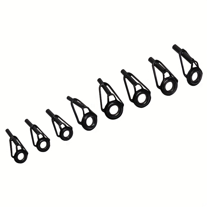 8pcs Ceramic High Carbon Steel Top Ring Guide Eye Set for Lure Rod