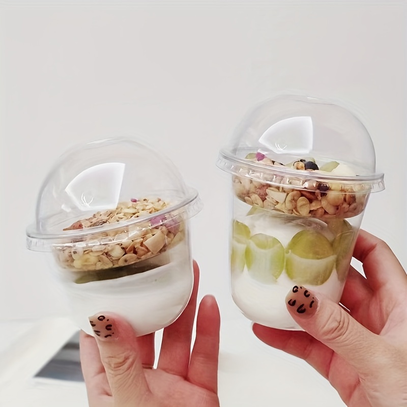 Dessert Containers with Lids, Disposable Cup Lids