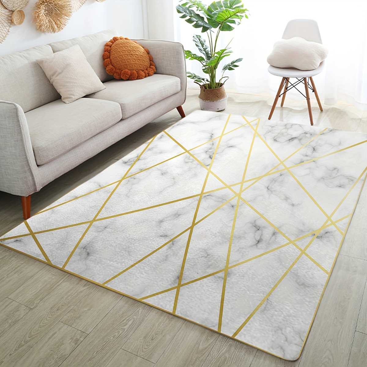 Tapis absorbant de séchage de vaisselle Doré Triangle