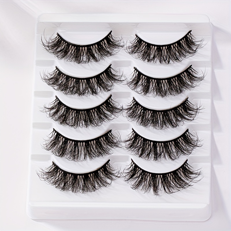 5 Pairs 5D Fluffy False Eyelashes Natural Thick Curly Makeup Lash Extension