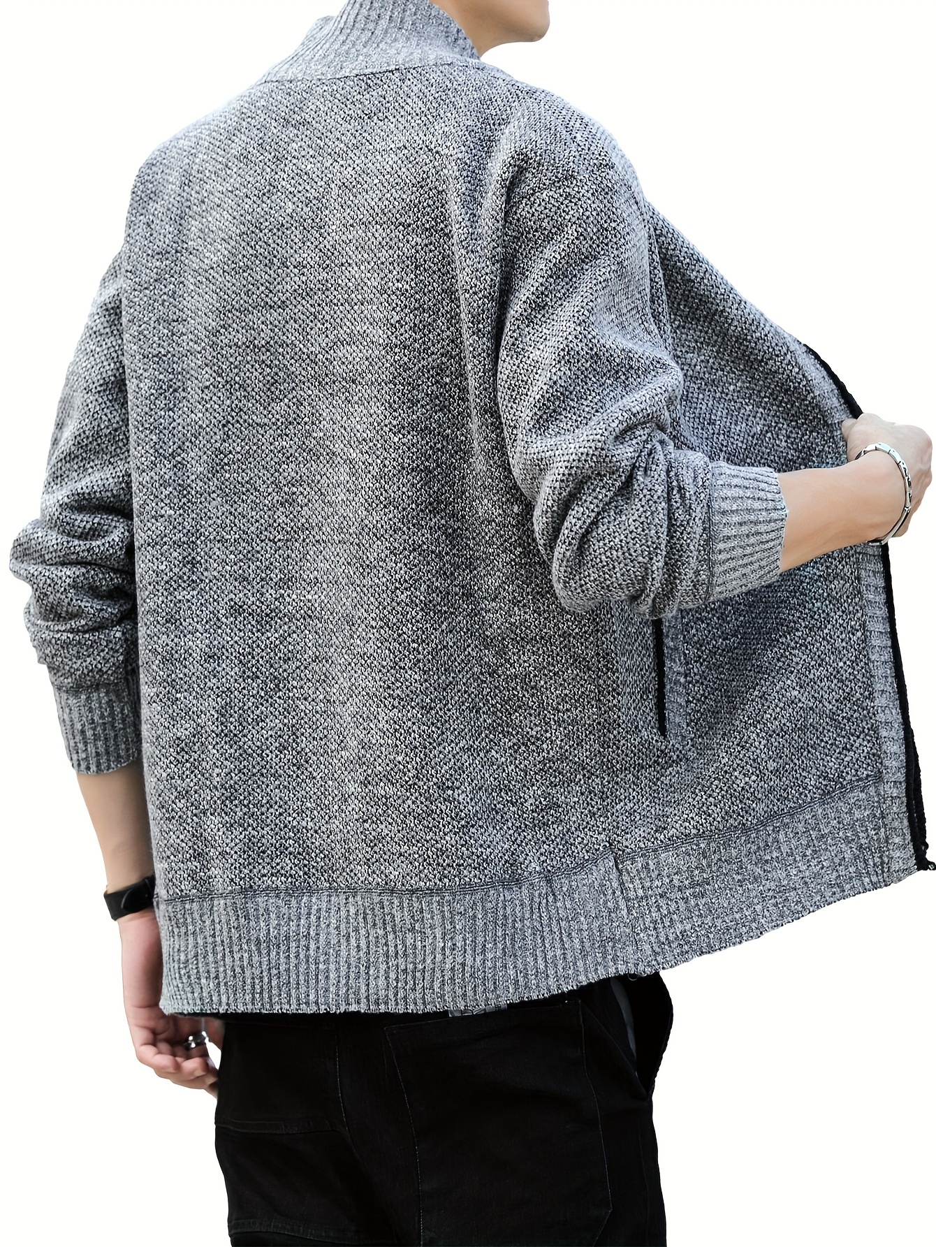 Tall Men's Knit Blazer in Mid Heather Grey