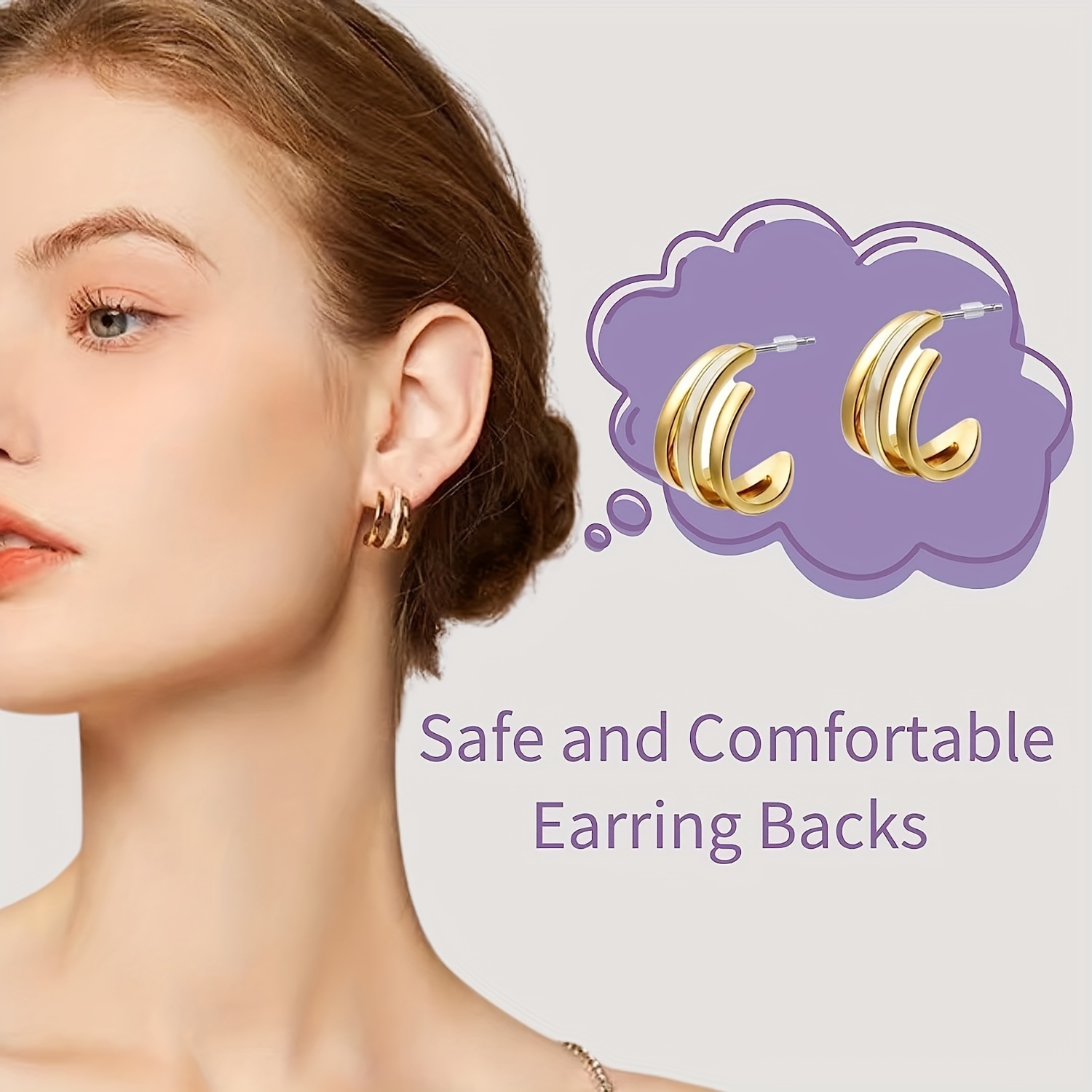 Silicone Comfort Backs for Post Earrings Sleep in Earrings Replacement Earring  Backs Soft Silicon Ear Nuts Extra Earring Backs 