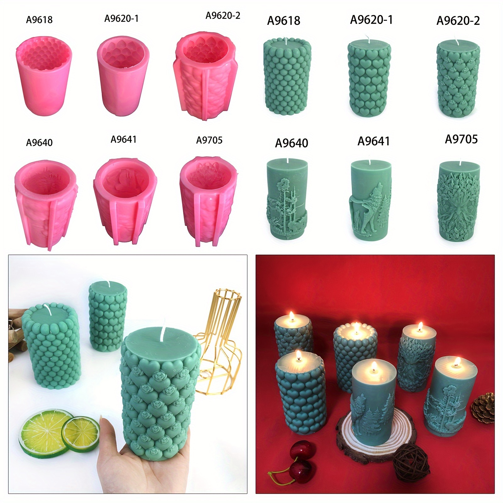Candle Mold Non Stick Easy to Demold Silicone Cylindrical Shape DIY Crafting Soap Mold Baking Accessories-leaveforme, Size: 8.5, Short