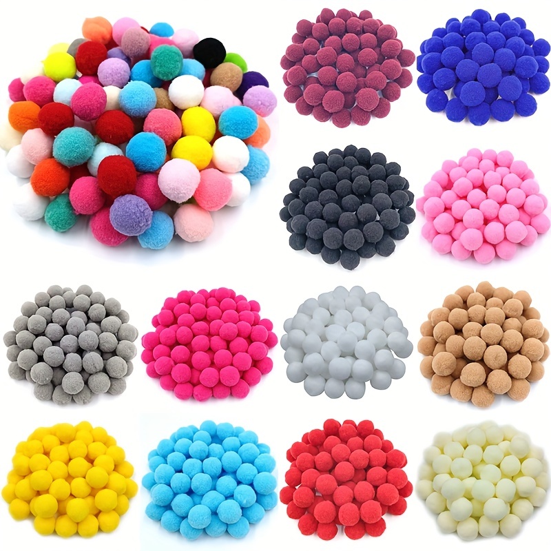 i-mondi® 200 mini pompoms for crafts, orange, 10 mm, small craft  accessories, pom pom colourful balls, ponpons, decoration, pompom, plush :  : Home & Kitchen
