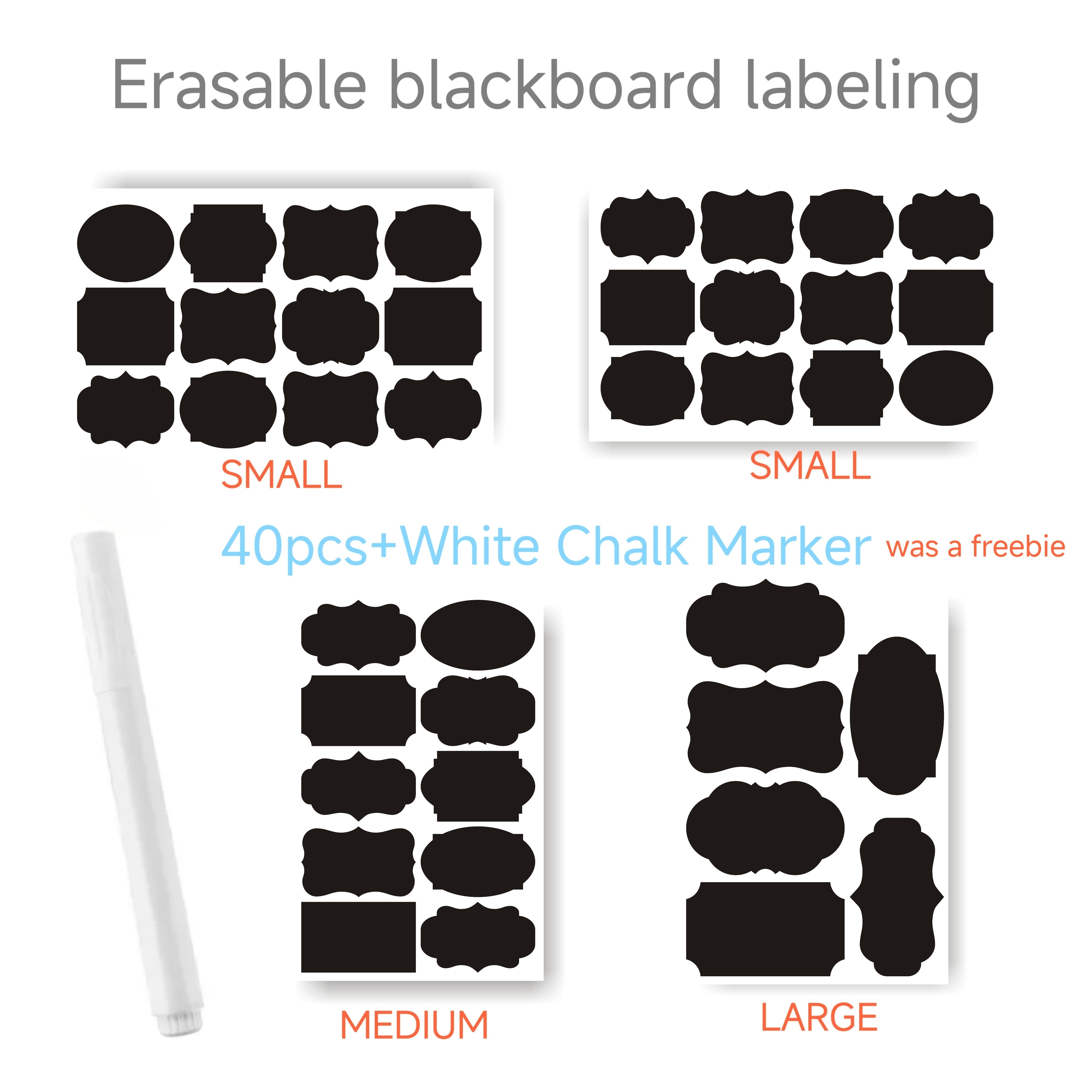 Chalkboard Labels Assorted Shapes Label Stickers Storage Bin - Temu
