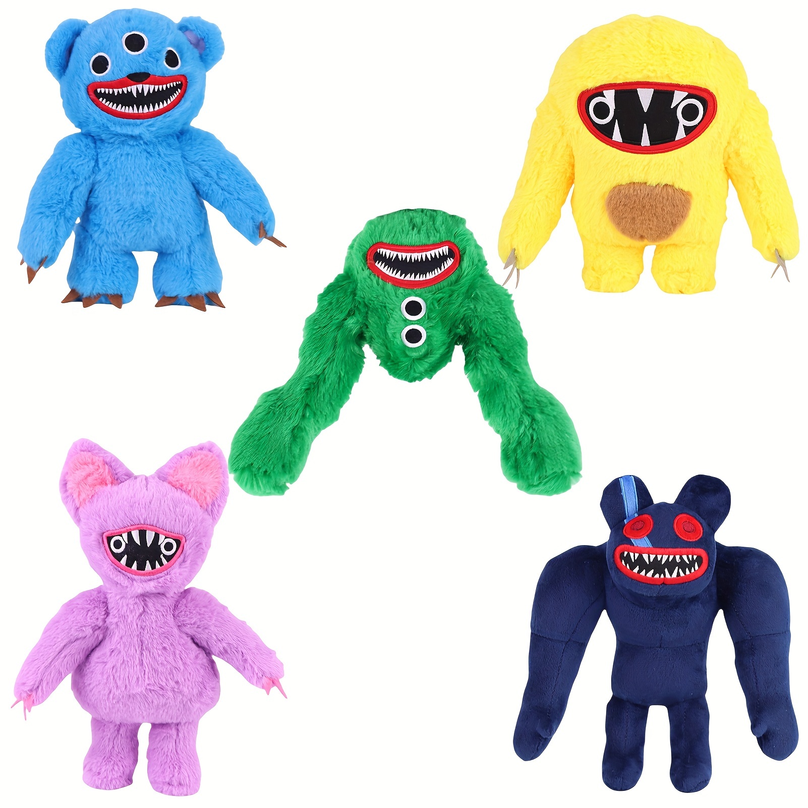 Scary Monster Plush Toy Birthday Gift Funny Toy Three Eyes Big Mouth Monster  Horror Game Doll - Temu