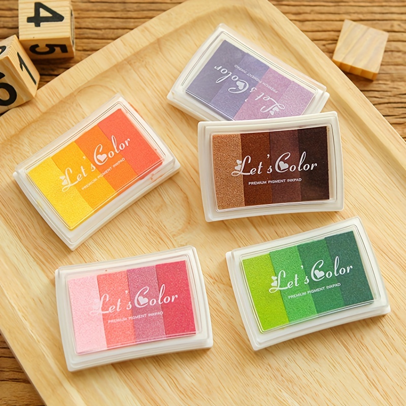 Tsukineko Color Palette. 5 Color Pigment Ink Stamp Pad/Single Color Pad,  Craft Ink Pad for Stamps, Paper, Wood Fabric